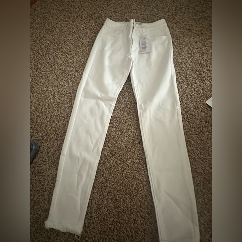 Just Black Optic White Frayed Skinny Jeans